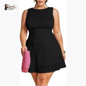 Plus Size Mini Dress A-Line Silhouette Wedding Guest Summer Cocktail